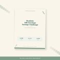 Cover of the Realistic 100 Envelope Savings Challenge printable in cream, sage, and deep green.